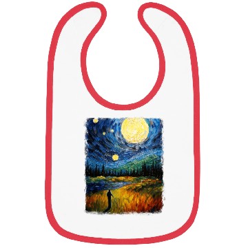 Discover Golf Player Golfer Golfing Starry Night Painting Bibs