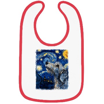 Discover Irish Wolfhound Dog Starry Night Painting Bibs