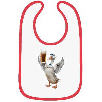 Discover Duck Drinking Beer Realistic Bibs