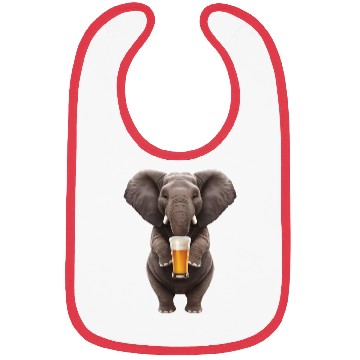 Discover Elephant Drinking Beer Realistic Bibs