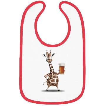 Discover Giraffe Drinking Beer Realistic Bibs
