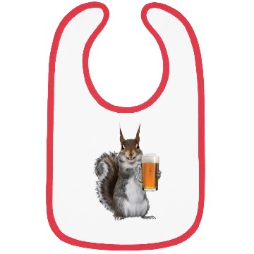 Discover Squirrel Drinking Beer Realistic Bibs