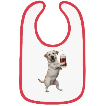Discover Labrador Drinking Beer Realistic Bibs