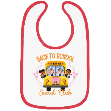Discover Back to school Soociial Clubb school bus Halloween Bibs