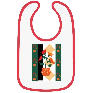 Discover Red-Orange floral abstract art Bibs