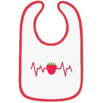 Discover raspberry heart beat funny cute for fruit lover Bibs