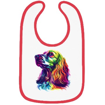 Discover Colorful Cocker Spaniel Portrait Art Bibs