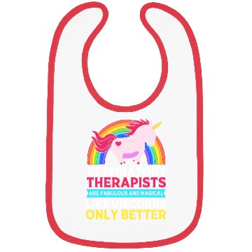 Discover Cute Respiratory Therapist Rainbow Unicorn Bibs