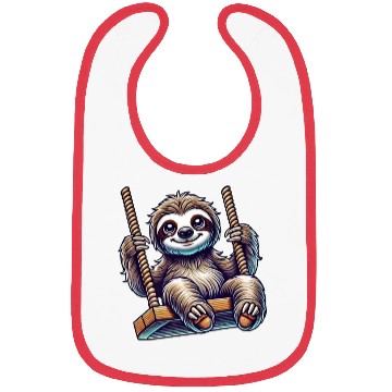 Discover Cute sloth swing cartoon playground animal Bibs