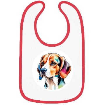 Discover Beagle Watercolor Bibs