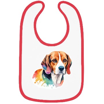 Discover Beagle Watercolor Bibs