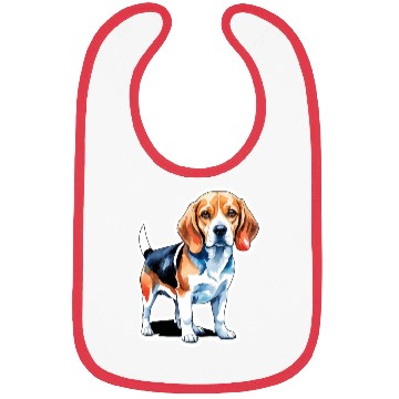 Discover Beagle Watercolor Bibs