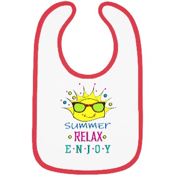 Discover Summer: Relax: Enjoy - Sun Face Funny Bibs