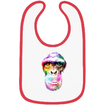 Discover Colorful Retro Realistic Monkey Face Funny Graphic Bibs