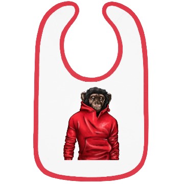 Discover Monkey Wearing A Red Bibs Animal Lover Graphic