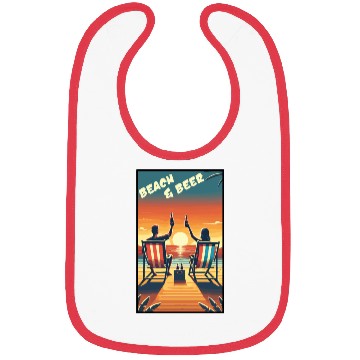 Discover Relaxing Beach & Beer Sunset Design for Summer Fun Bibs