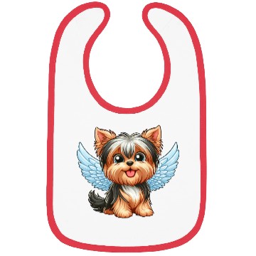 Discover Cute Yorkshire Terrier with angel wings Bibs