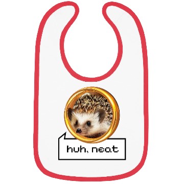Discover Huh, neat | Hedgehog on a golden ring Bibs