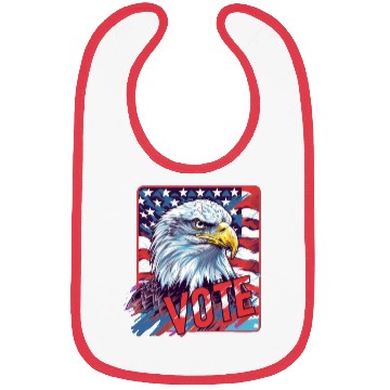 Discover Unique Eagle American Flag Vote US Election 2024 Bibs