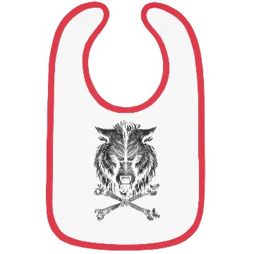 Discover Wolf Skull and Crossbones Bibs