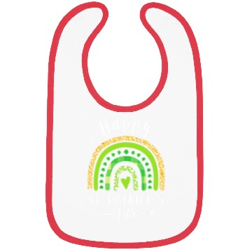 Discover Happy St Patricks Day Rainbow Leopard Print Bibs