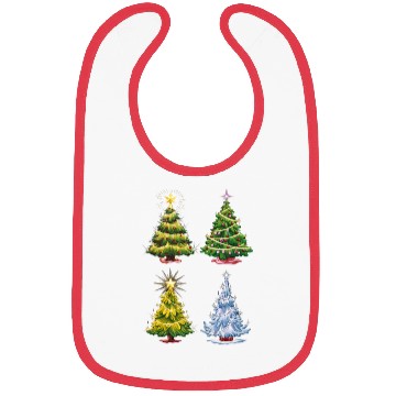Discover Green Tree Christmas Holiday Winter Bibs