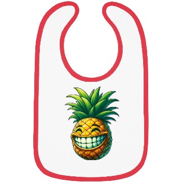 Discover Pineapple fruit summer cartoon smile sweet cool Bibs