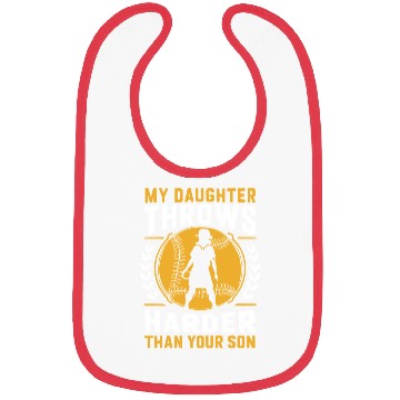 Discover Throw Harder Softball Dad Funny Daddy Father's Day Bibs