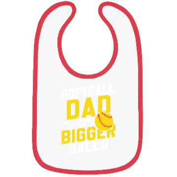 Discover Bigger Balls Softball Dad Funny Daddy Father's Day Bibs
