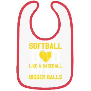Discover Bigger Balls Softball Dad Funny Daddy Father's Day Bibs