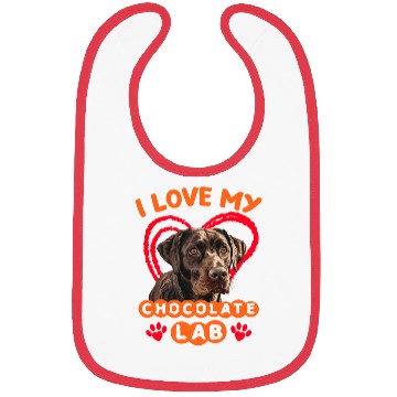 Discover Brown Labrador I LOVE MY CHOCOLATE LAB Owner Bibs