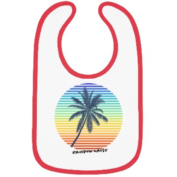 Discover Summer Rainbow Palm Bibs