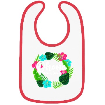 Discover Ohana Means Family Hawaii Hibiscus Hawaiian Flower Bibs