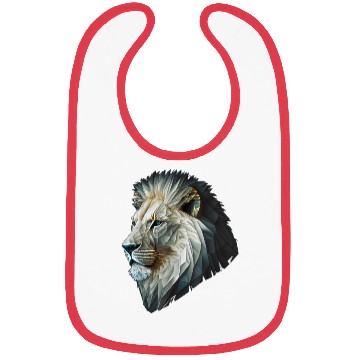 Discover Polygon Animal Print White Bibs