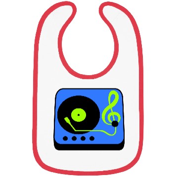 Discover Music Clef Note Record Plate Vinyl DJ Party Treble Bibs