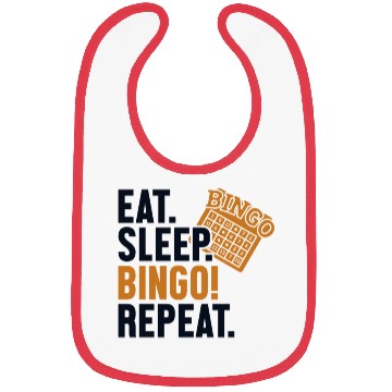 Discover Eat Sleep Bingo Repeat Caller Daubers Bibs