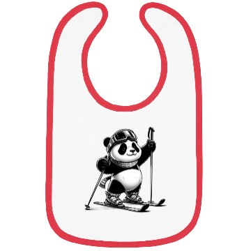 Discover Cute Skier Panda Bibs