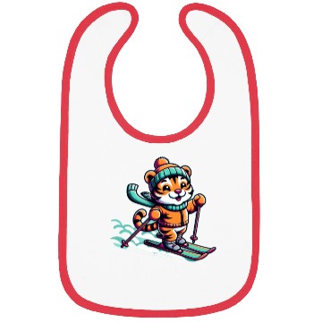 Discover Cute Skier Tiger Bibs