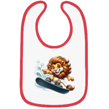 Discover Cute Snowboarder Lion Bibs