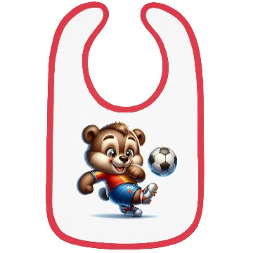 Discover Cute Soccer Player Bear Bibs