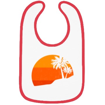 Discover Sunset Palm Trees Retro Tropical Vibes Bibs