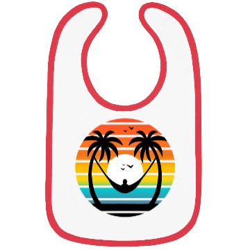 Discover Sunset Palm Trees Hammock Relaxing Beach Vibes Bibs