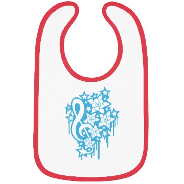 Discover Music Clef Note Stars Graffiti Spray Flowers Sound Bibs