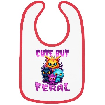 Discover Cute but Feral! Wild Cat Party Concert Cat Lovers Bibs