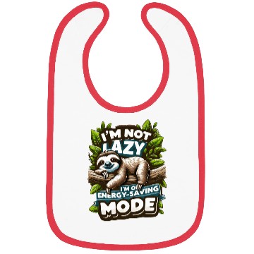 Discover Funny Sloth Bibs - Energy-Saving Mode Humor