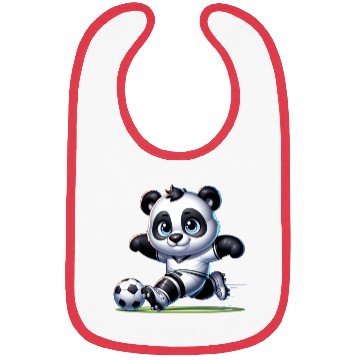 Discover Cute Soccer Player Panda Bibs