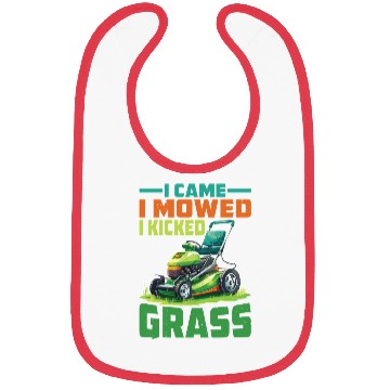 Discover I Came I Mowed I Kicked Grass 2 Bibs
