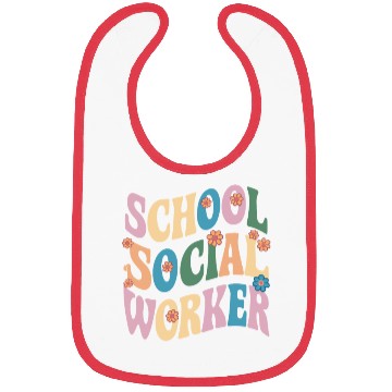 Discover School Social Worker Floral Retro Vibes Bibs