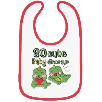 Discover little green dinosaur Bibs