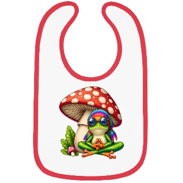 Discover Sweet Mushroom Frog Bibs